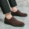 Zapatos Casuales de Cuero para Hombre Comercio Exterior Transfronterizo Nuevos Zapatos de Cuero de Gamuza para Hombre Moda Talla Grande Punta Afilada Formal Negocios Zapatos de Cuero