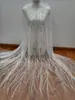 Estilo francés lujo ligero cadena de plata términos encaje de lentejuelas con cuentas blancas vestido de novia malla accesorios de encaje DIY