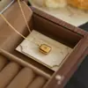 Collar para Mujer Francés de Lujo Accesible Geométrico Cuadrado Gota de Agua Estrella de Ocho Puntas Circonita Cadena para Clavícula Acero de Titanio Chapado en Oro de 18K