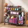 Cesta de Almacenamiento para Esterilla de Yoga con Ruedas Artículos Deportivos para el Hogar Eje de Espuma para Mancuernas Artefacto de Acabado Estante de Almacenamiento para Equipo de Fitness
