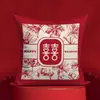 Almohada Personalizada de Boda con Carácter Rojo de Doble Felicidad Estilo Chino, Nuevo Sofá de Boda, Decoración de Habitación de Boda Dormitorio, Almohada Cojín al por Mayor