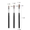Pluma Especial de Cristal para Extensión de Uñas Pluma de Tallado 3D Set de 3 Plumas para Uñas Pluma de Tallado de Cristal de Mango Corto Negro