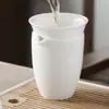 Colador de Té de Porcelana de Jade Blanco Dehua Filtro de Té Separador de Té de Cerámica Filtro de Té No Tejido Accesorios de Té Kung Fu