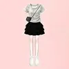 2026 Moda College Estilo Girls Saia Bolo e Blusa Manga Curta Verão Coreano Conjunto de Duas Peças Versátil Tendência