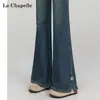 Jeans Acampanados Retro para Mujer 2025 Nuevo Estilo de Verano Cintura Alta Adelgazantes con Abertura Jeans Acampanados