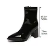 Botas de Moda Elegantes de Salto Alto Cruzadas 2026 Outono Nova Chegada Bico Fino Salto Bloco Comércio Exterior Tamanho Grande Retrô Emagrecedoras Botas Curtas Femininas