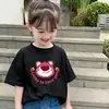 Camiseta de Algodón Puro para Niños Mayores, Ropa de Verano Moderna y Linda, Nuevo Estilo Verano Niñas Top Suelto Estilo Coreano para Niñas