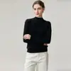 Nuevo Suéter 100% Cachemir Puro para Mujer Cuello Semi Alto Adelgazante de Moda Tejido para Otoño/Invierno Capa Base Versátil