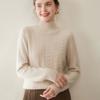 Novo Suéter de Cashmere Outono e Inverno para Mulheres, Camisa Básica Tricô Torcido de Gola Meia-Alta Espessa, Suéter de Estilo Solto e Preguiçoso para Usar em Camadas