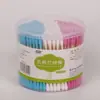 500 peças de cotonetes coloridos para limpeza de ouvido, hastes de algodão e bambu especiais para maquiagem, hastes com bolinhas de algodão dupla face, hastes de cotonete
