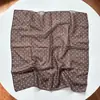 Pañuelo Cuadrado Estampado de Algodón y Lino Serie Marrón Maillard, Estilo Vintage Primavera y Otoño, Pañuelo para el Cuello Versátil, Pañuelo Delgado de Seda