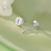 Pendientes de Plata Pura S999 con Textura Irregular Martillada, Simples y de Moda, Tridimensionales, Lujo Ligero, Geométricos, Versátiles, Pendientes Personalizados, Venta al por Mayor