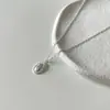 Collar de Cuentas Ovaladas, Collar Sencillo Estilo Coreano de Cobre Blanco Grueso Plateado, Cadena para Clavícula, Alto Nivel Estilo Ins, de Nicho y Versátil