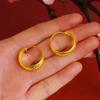 Aretes de Oro Aluvial para Mujer, Cartera Duradera, Aretes de Dragón y Fénix, Aleación de Cobre Estilo Étnico, Aretes de Imitación de Oro para Personas de Mediana Edad y Mayores