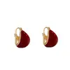 Brincos de feijão vermelho de alta qualidade Design Antigo Francês Brincos de Gota de Água Novos Brincos Vintage Outono e Inverno
