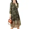 Vestido de Seda Floral Estilo Francés Ropa para Mujer 2026 Verano Nuevo Adelgazante Floral de Longitud Media Vestido de Hada de Seda de Morera