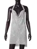 Venta directa AYJ 2026 discoteca sexy escote en V sin tirantes sin espalda pedrería metálico vestido Y20112 elegante y versátil