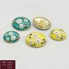 Botões Decorativos de Metal Estilo Pintura a Óleo Floral Oval Retrô Botões para Suéter Tricô Jaqueta de Terno Venda por Atacado