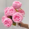 Rama única de simulación 9 rosas de concubina imperial venta al por mayor regalo del festival de la diosa lote directo florista diseño de lugar de boda flores