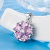 Colgante de Zircón en Forma de Corazón Rosa Caliente Transfronterizo para Mujer Dulce Amor Collar de Diamantes Rosados Amor Eterno Moda Regalo Joyería