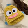 Gorro de Lana Tejido Divertido para Estudiante Niña Invierno Femenino Lindo Niños Familia Estilo Japonés Gorro Bola de Pelo Cálido Protección para Orejas