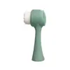 Cepillo Facial Limpiador de Doble Cara, Cepillo de Silicona con Cerdas Suaves, Cepillo Facial Limpiador Manual, Cepillo Facial Doble Cara para Maquillaje con Masaje
