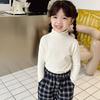 [En Stock Camiseta Interior Estilo Infantil 2025 Otoño e Invierno Niños y Niñas Suéter de Cuello Alto Acanalado Niña Suave y Acogedor Cuello Medio