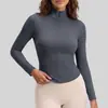 Ropa Deportiva de Verano Transfronteriza con Media Cremallera y Mangas Largas para Exteriores, Adelgazante, para Fitness, Running, Entrenamiento, Yoga
