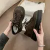 Zapatos de Cuero para Mujer Estilo Universitario Británico 2026 Nuevos Otoño/Invierno Suela Gruesa Retro Aumentadores de Altura Versátiles Mocasines para Combinar con Faldas