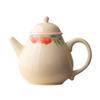 Póngase al día con el antiguo color amarillo cúrcuma bajo vidriado pintado a mano melocotón de la longevidad cerámica tapa de tetera individual cuenco taza de té juego de té Kung Fu juego de té anti-escaldado
