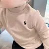 Otoño e Invierno Dibujos Animados Cuello Medio Alto Moda Nueva para Niños Tops Cálidos Terciopelo Doble Cara Resistente al Frío Térmica Camiseta de Base Tops