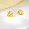 Design Europeu e Americano de Nicho Brincos Exagerados de Coração de Pêssego com Textura Geométrica Ouro 18K Brincos da Moda Personalizados para Mulheres Atacado