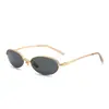 Gafas de Sol Ovaladas con Medio Marco Metálico Plateado, Color Degradado Gm, Primavera y Verano 2026, Gafas de Sol Coreanas de Alta Gama y Exquisitas para Tomar Fotos para Mujer