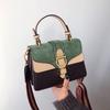 Fuxuni 2024 Bolso Cuadrado Pequeño de Contraste de Color Nueva Moda Estilo Coreano Cerradura Más Fácil de Combinar Bolso para Mujer de Hombro Cruzado