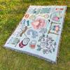 Manta de camping bohemia, manta de picnic, manta de algodón multifuncional, tapiz jacquard, manta de sofá, alfombra de camping para exteriores