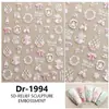 Redanco5D Adesivos de Unha com Relevo para Unhas Shell Light Árvore de Natal Boneco de Neve Decalques para Unhas de Celular Dr-1993