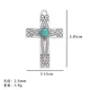 Explosiones de Amazon colgante de cruz collar bohemio de turquesa colgante accesorios de joyería de aleación diy