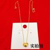 Collar con colgante en forma de corazón y cara a escala larga de Shajin, dorado, tienda del mismo estilo, cadena de clavícula tridimensional con forma de corazón y cara refractaria, exquisita y sencilla para mujer
