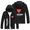 Nueva chaqueta tipo cárdigan con capucha deportiva informal estampada para hombre, disponible en otoño, chaqueta cortavientos de moda urbana para hombre.