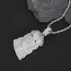 Accesorios Colgantes de Retrato de Piedras Preciosas Coloridas Hip-Hop Transfronterizo Europeo y Americano Usar Collar de Moda para Hombre Joyería de Zirconia Personalización