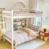 Temporada escolar nueva conjunto de tres piezas de algodón con estampado ajustado estilo estudiante conjunto de seis piezas para dormitorio colección integral de ropa de cama