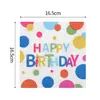Servilletas con estampado de lunares de colores, adecuadas para uso comercial, hoteles, fiestas y para crear un ambiente festivo; ideal para fiestas temáticas de cumpleaños