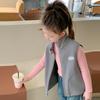 2023 outono novo colete olímpico de lã infantil estilo coreano outono e inverno dupla face wearable meninas colete colar design