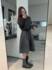 Falda Larga de Invierno 2026 para Mujer, Estilo Casual, Espesa de Lana, Forma de Capullo de Flor, Nueva, Elegante, Versátil, Adelgazante, Longitud Media, Estilo Paraguas