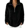 2026 Colección de otoño e invierno para mujer transfronteriza europea y americana de Amazon: sudadera de punto acanalado, felpa, cálida, con cremallera, de manga larga