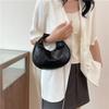 Bolso de cadena con bordado de diamantes, nuevo bolso cruzado elegante de color liso con cierre, bolso de hombro informal de moda con forma de media luna, 2024