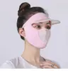 Máscara de Proteção Solar Estilo Novo com Aba para Mulheres Gelo Seda à Prova de Poeira Respirável Anti-UV Fina Máscara Facial de Verão