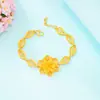 Pulsera de imitación de lujo de oro de 24 quilates, rosa, hueca, joyería de Redes Sociales, moda para mujer, oro arenado, suministro para puesto de ventas en vivo