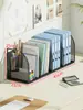 Soporte metálico para libros, revistero para escritorio de oficina, bandeja para documentos, artículos de oficina, soporte para libros de papelería, organizador de escritorio