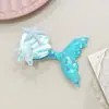 Nuevo Pasador de Sirena con Lentejuelas de Princesa Lindo Pasador de Cola de Pez para Niños Clip Lateral para Flequillo Tocado de Estrella de Mar y Concha